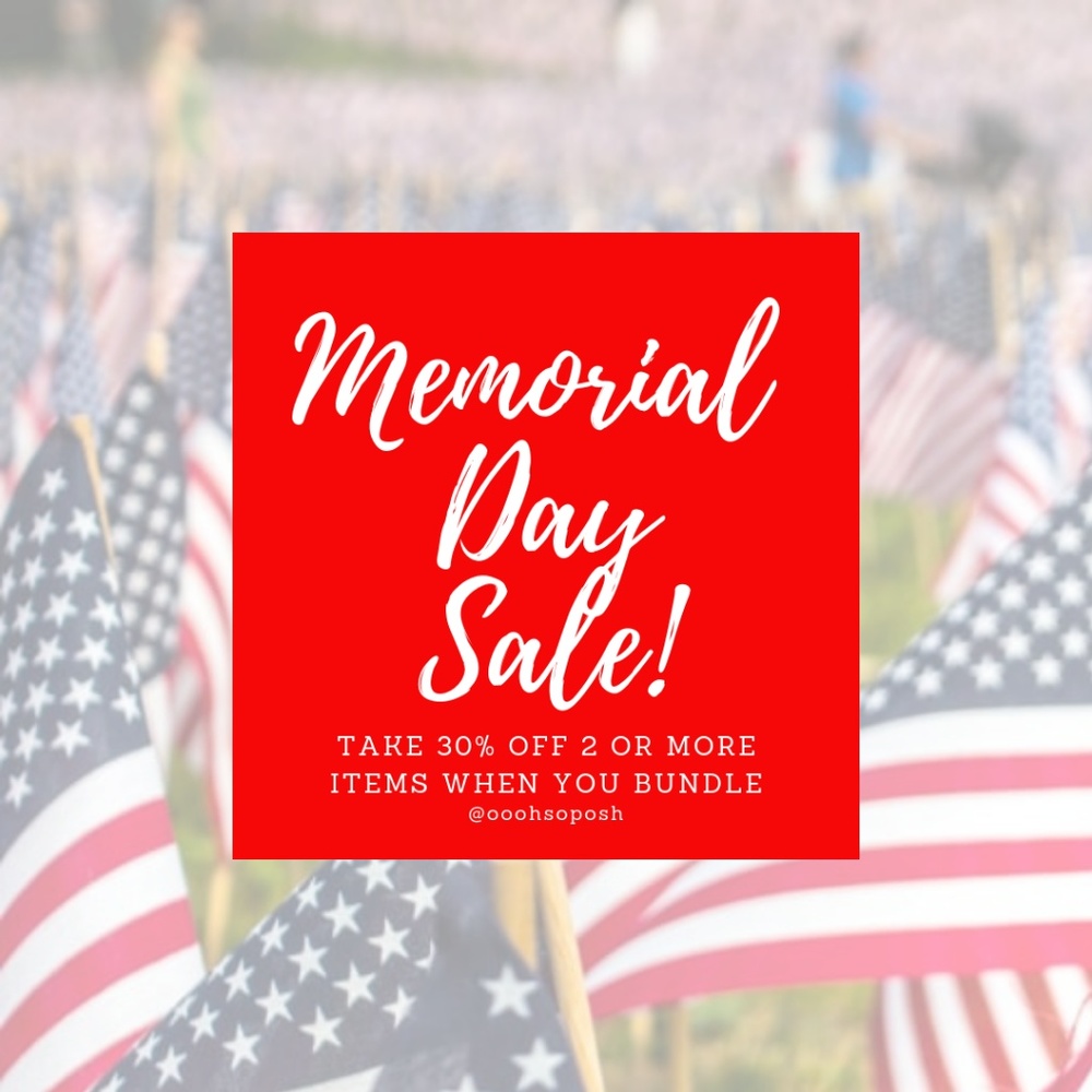 Memorial Day Sale! 30% off 2 or more items!